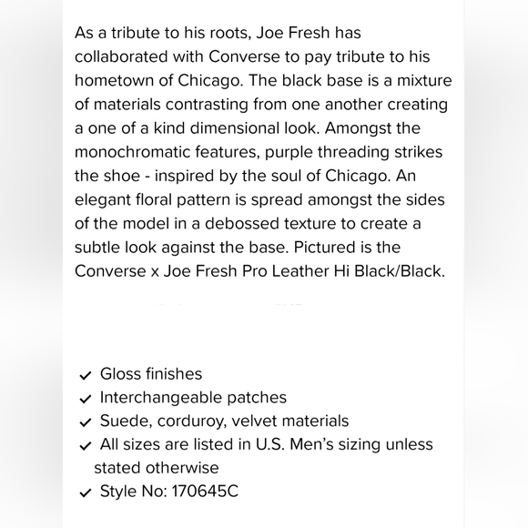 Converse X Joe Fresh Goods Pro High-Tops *NWT in Box*  Unisex - Picture 6 of 13